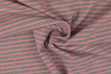 Jersey Streifen Grau/Rosa